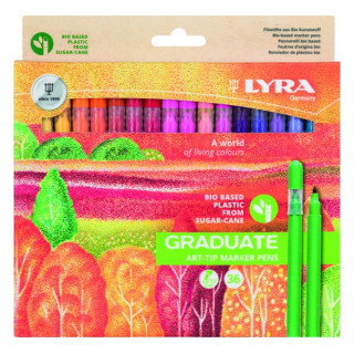 Lyra Graduate Art Tip Pack de 36 Rotuladores - Colores Surtidos