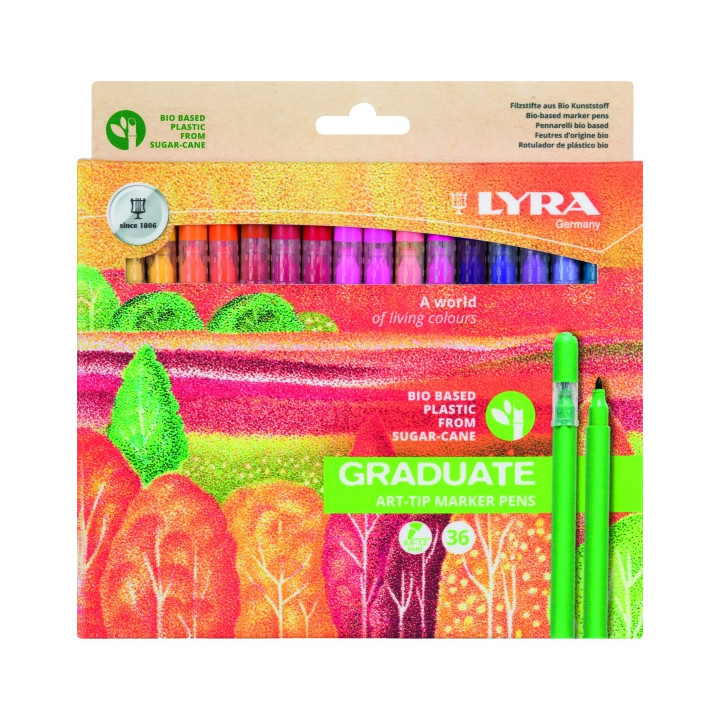 Lyra Graduate Art Tip Pack de 36 Rotuladores - Colores Surtidos