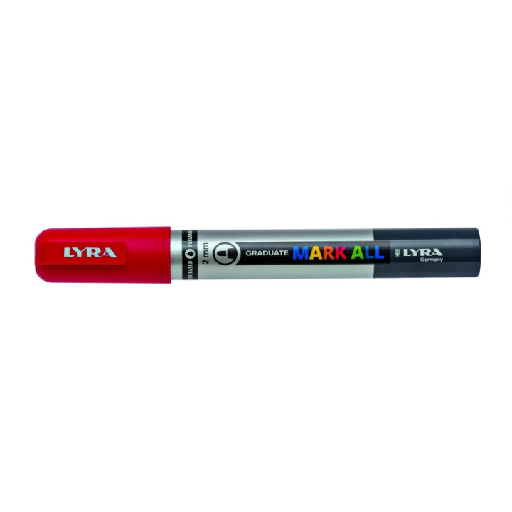 Lyra Mark All Rotulador Permanente - Multisuperficie - Punta Redonda - 2mm - Color Rojo