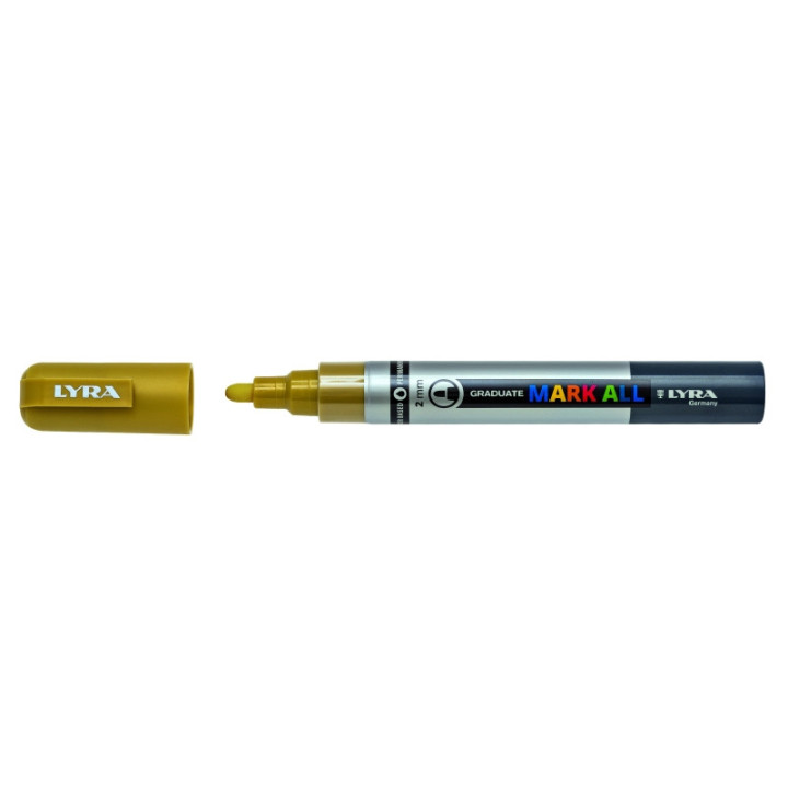 Lyra Mark All Rotulador Permanente - Multisuperficie - Punta Redonda - 2mm - Color Oro