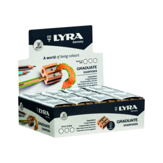 Lyra Graduate Sacapuntas Doble de Madera - Lapices hasta 8mm - Cuchilla de Alta Calidad