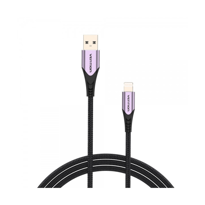 Vention Cable USB-A a Lightning - 2.4A - 15W - 480Mbps - MFI - 1m - Color Morado