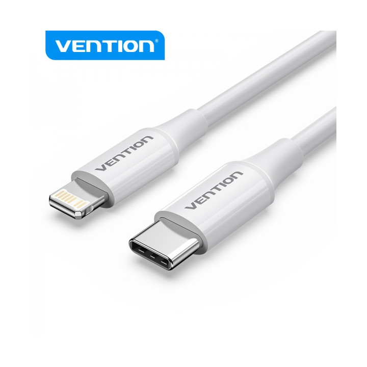 Vention Cable USB-C Macho a Lightning Macho - 1m - Color Blanco