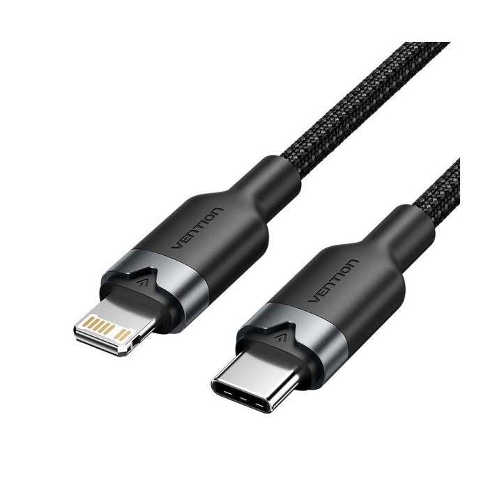 Vention Cable USB-C a Lightning 3A 27W - 1m - Trenzado - Color Negro