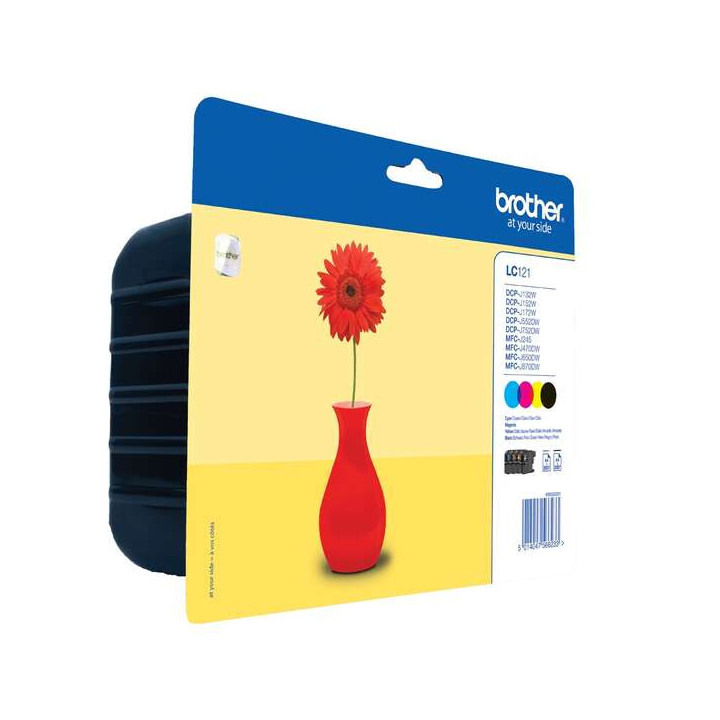 Brother LC121 Pack de 4 Cartuchos de Tinta Originales - LC121VALBP