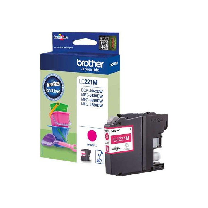 Brother LC221 Magenta Cartucho de Tinta Original - LC221MBP