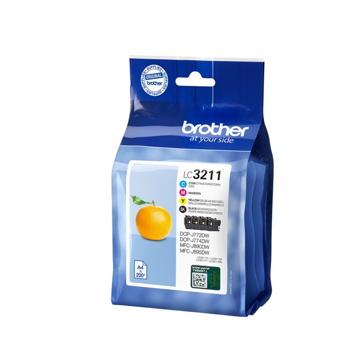 Brother LC3211 Pack de 4 Cartuchos de Tinta Originales - LC3211VAL