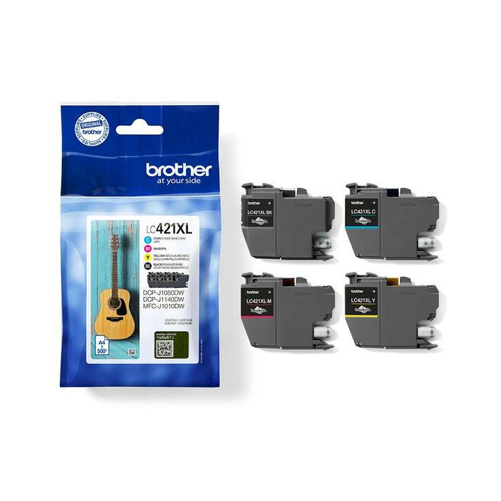 Brother LC421XL Pack de 4 Cartuchos de Tinta Originales - LC421XLVAL
