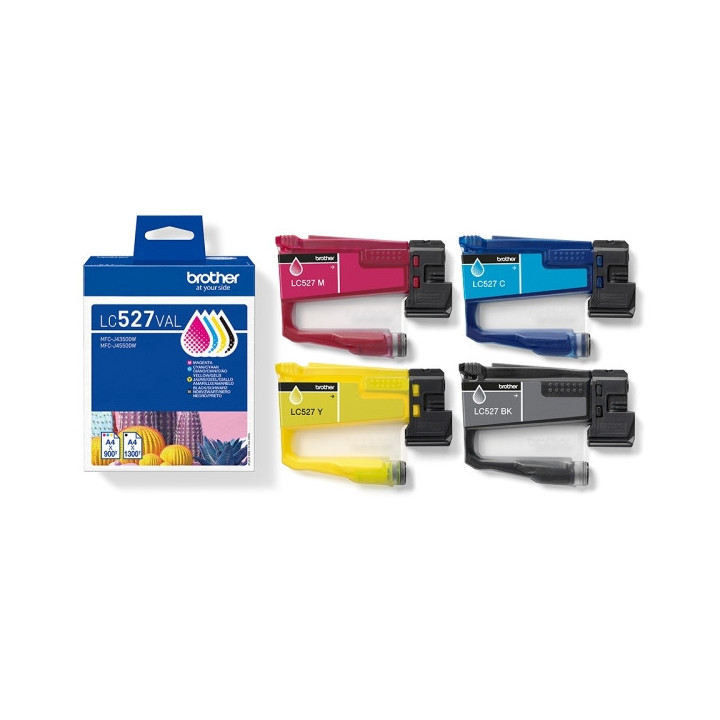 Brother LC527 Pack de 4 Cartuchos de Tinta Originales - LC527VAL