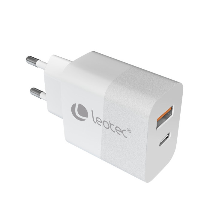 Leotec Cargador Universal 30W GAN - 1USB-C PD + 1USB-A - Color Blanco