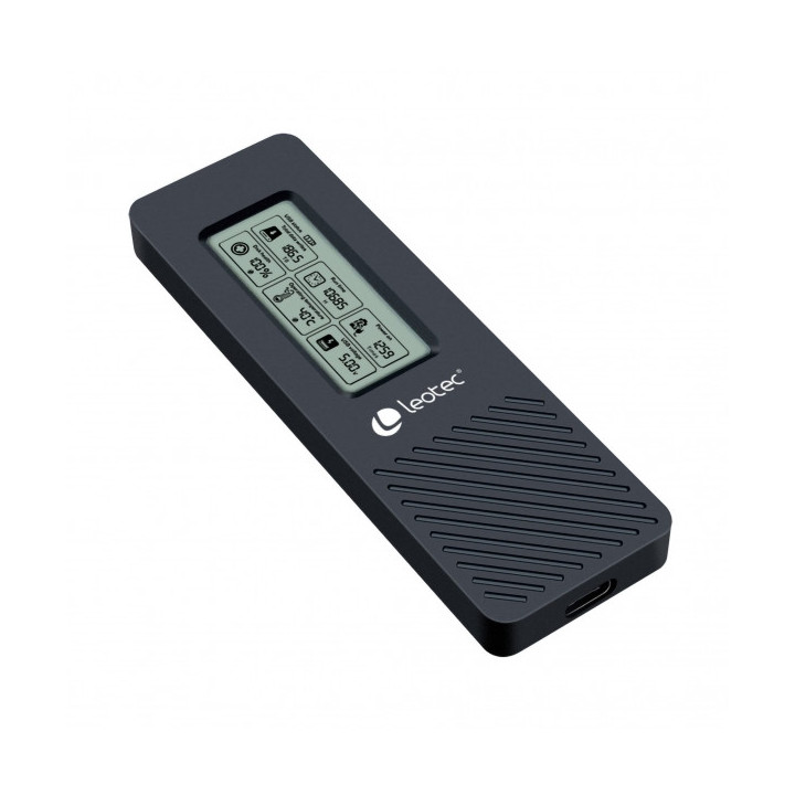 Leotec Caja Externa para Disco SSD M.2 NVMe - USB 3.2 Gen 2 - Panel LCD Type-C - 10Gbps