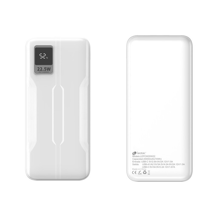 Leotec Powerbank 20.000 mAh PD 22.5W - Color Blanco