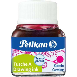 Pelikan Tinta China 523 10ml N.2 - Botella de 10ml - Ideal para Dibujo y Caligrafia - Color Carmin