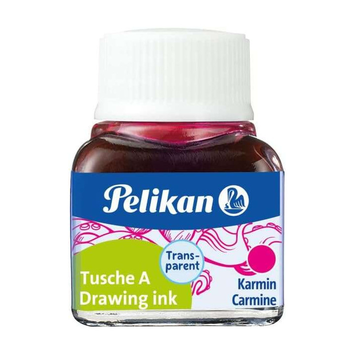 Pelikan Tinta China 523 10ml N.2 - Botella de 10ml - Ideal para Dibujo y Caligrafia - Color Carmin