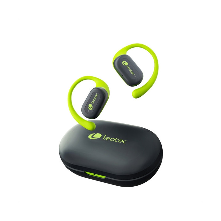 Leotec Open Air Zenith Sport Auriculares Bluetooth 5.4 - Estuche de Carga - 30h Autonomia - Color Verde