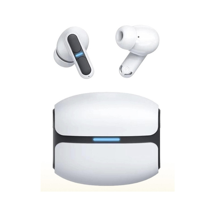 Leotec TWS Gaming Nebula Fit Auriculares Bluetooth 6.0 - Estuche de Carga - Color Blanco