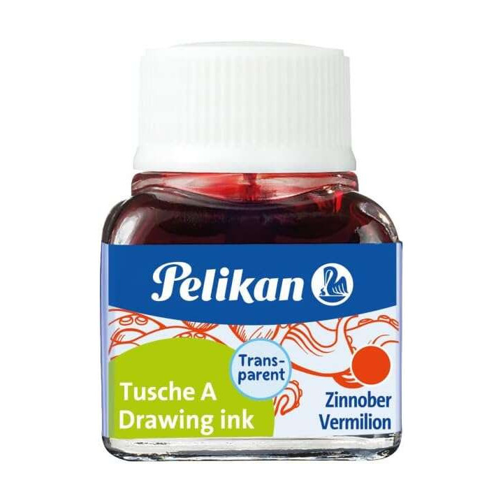 Pelikan Tinta China 523 10ml N.3 - Botella de 10ml - Ideal para Dibujo y Caligrafia - Color Bermellon