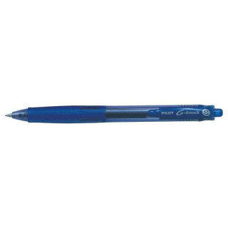 Pilot Boligrafo de Gel G-Knock - Recargable - Fabricado con Plastico Reciclado - Punta de Bola 0.7mm - Trazo 0.32mm - Color Azu