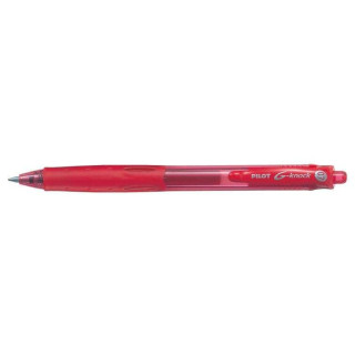 Pilot Boligrafo de Gel G-Knock - Recargable - Fabricado con Plastico Reciclado - Punta de Bola 0.7mm - Trazo 0.32mm - Color Roj