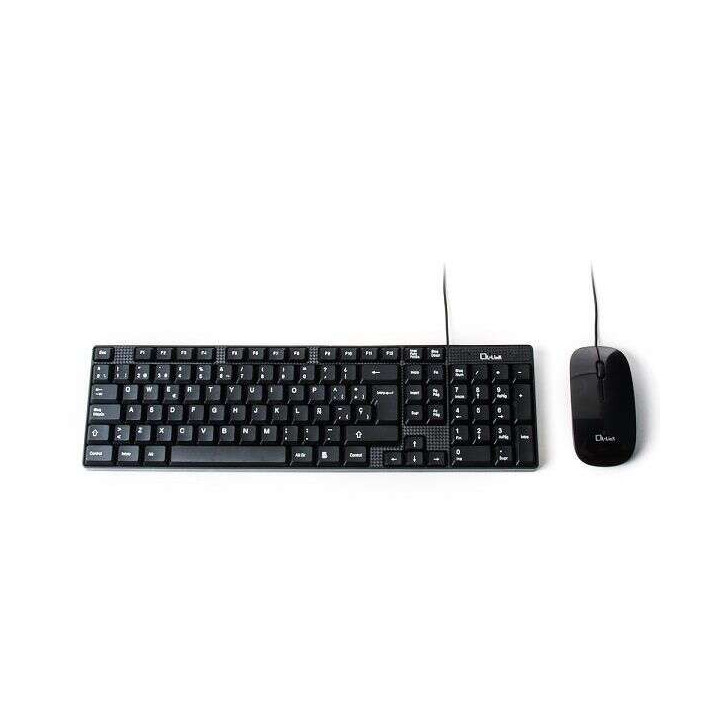 L-Link Pack USB Teclado + Raton 800dpi 3 Botones - Cable de 1.50m - Uso Ambidiestro - Color Negro