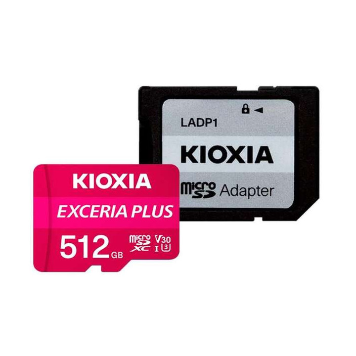 Kioxia Exceria Plus Tarjeta Micro SDXC 512GB UHS-I U3 V30 A1 Clase 10 con Adaptador