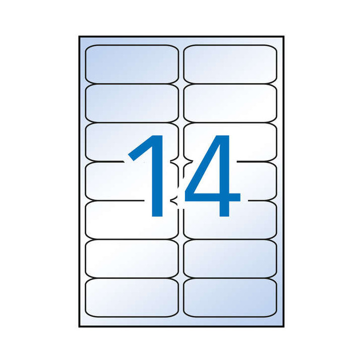 Apli Pack de 140 Etiquetas Transparentes 99.1x38.1mm - Adhesivo Permanente - 10 Hojas con 14 Etiquetas - Cantos Romos