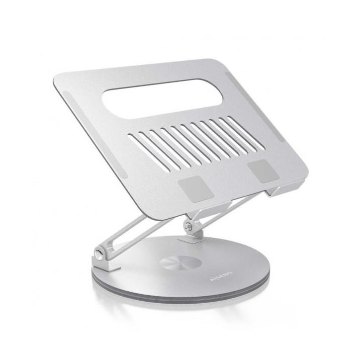 Aisens Soporte Sobremesa XL Giratorio y Ajustable para Portatil O Tablet - Aleacion de Aluminio - Rotacion 360° - Plegable y C