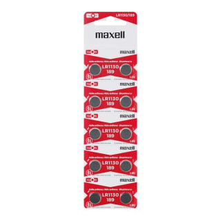 Maxell Pack de 10 Pilas Alcalinas de Boton LR1130 1.5V