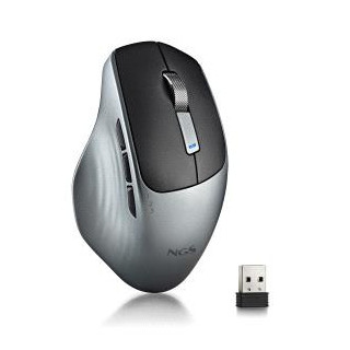 NGS Raton Inalambrico Multimodo 1600 DPI - 6 Botones y Rueda de Desplazamiento - Teclas Silenciosas - Color Negro