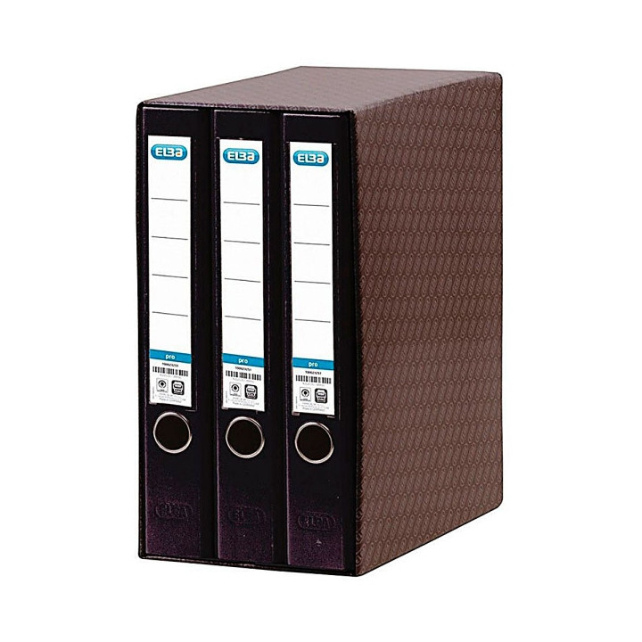 Elba Rado Top Modulo de 3 Archivadores de Palanca A4 - Lomo 50mm - Forrado Exterior Plastico - Interior Papel - Color Negro