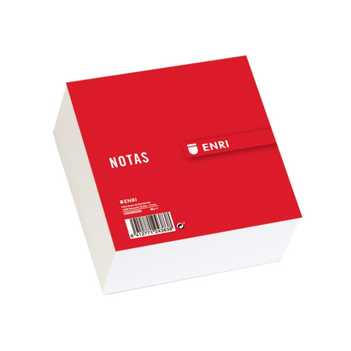 Enri Taco de Notas Encolado Liso Rojo - Facil de Arrancar y Pegar