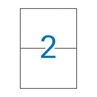 Apli Pack de 200 Etiquetas Rectangulares 210x148mm - 100 Hojas por 2 Etiquetas - Adhesivo Permanente - Cantos Rectos - Color Bl