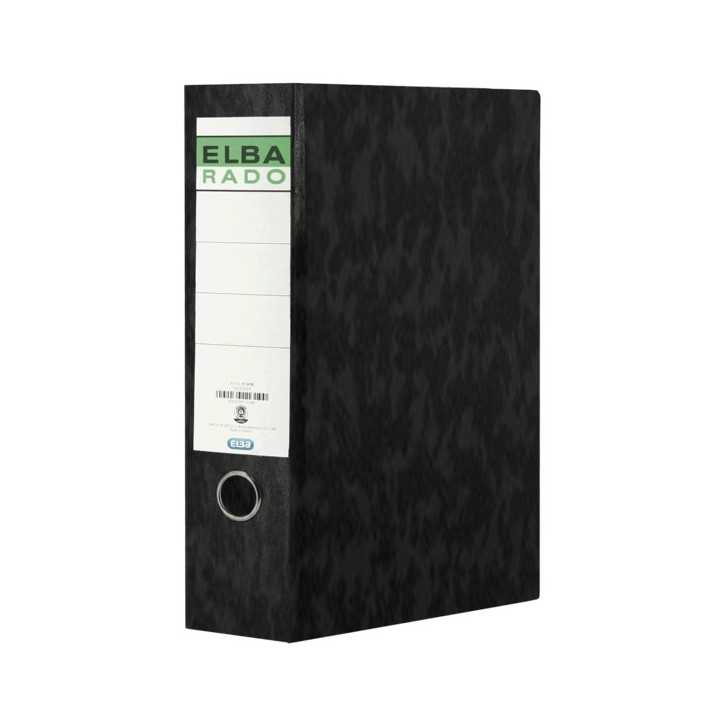 Elba Archivador Palanca Carton Compacto Folio - Lomo 80mm - Resistente Carton Compacto - Color Negro