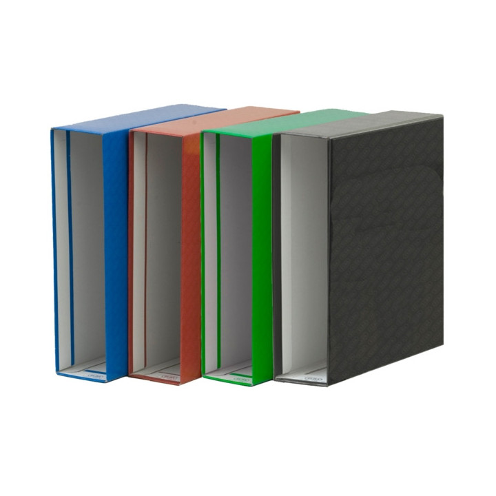 Elba Cajetines para Archivadores y Carpetas de Anillas A4 - Lomo de 85mm - Carton Plastificado - Color Negro