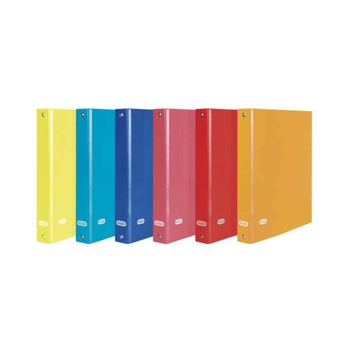 Elba Color Life Carpeta de Anillas 2Dx40mm Tamaño Folio - Lomo 50mm - Carton Forrado Exterior - Colores Surtidos