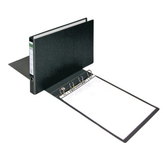 Elba Carpeta de Anillas 4D 35mm A3 Apaisado - Lomo 50mm con Etiqueta - Carton Compacto - Color Negro