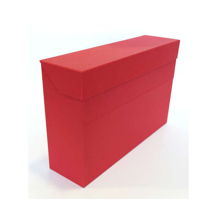 Elba Caja de Transferencia Resistente 39.6x25.4cm - Tapa con Cierre de Seguridad - Asa Ergonomica - Color Rojo Intenso