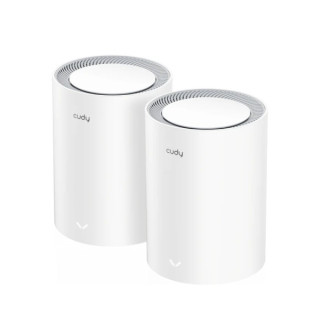 Cudy Pack de 2 Sistemas WiFi Mesh 7 Gigabit Dual Band BE3600 - Velocidad hasta 1000Mbps - 3 Puertos - Antenas Internas - Color