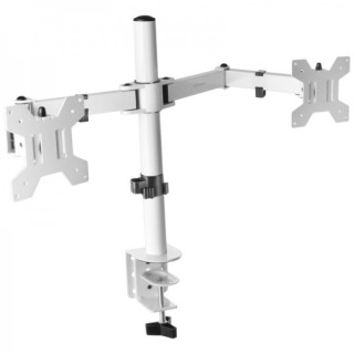 Mars Gaming MARM2 Soporte Monitor Dual - Brazos Articulados - Gestion de Cableado - Ajuste de Altura - Estructura Robusta - Rot