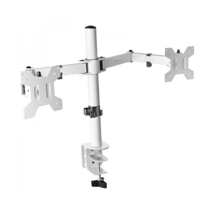 Mars Gaming MARM2 Soporte Monitor Dual - Brazos Articulados - Gestion de Cableado - Ajuste de Altura - Estructura Robusta - Rot