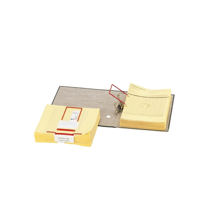 Elba Encuadernadores Data-Clip Plastico con Alambre Interior - Facil de Usar - Resistente - Color Rojo