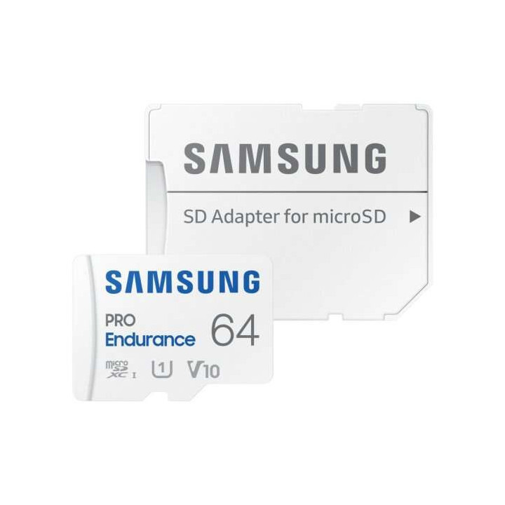 Samsung Pro Endurance Tarjeta Micro SDXC 64GB UHS-I V10 con Adaptador