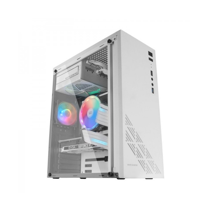 Mars Gaming MC100 Semitorre Gaming - Acero Ultra-ligero - Refrigeracion Avanzada CONVECT-COOL - Iluminacion Fixed RGB - Soporte