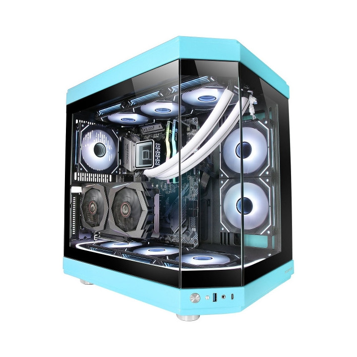 Mars Gaming MC-3T Caja Gaming Premium - Tres Paneles de Cristal Templado - Montaje Vertical de GPU - Capacidad para 10 Ventilad