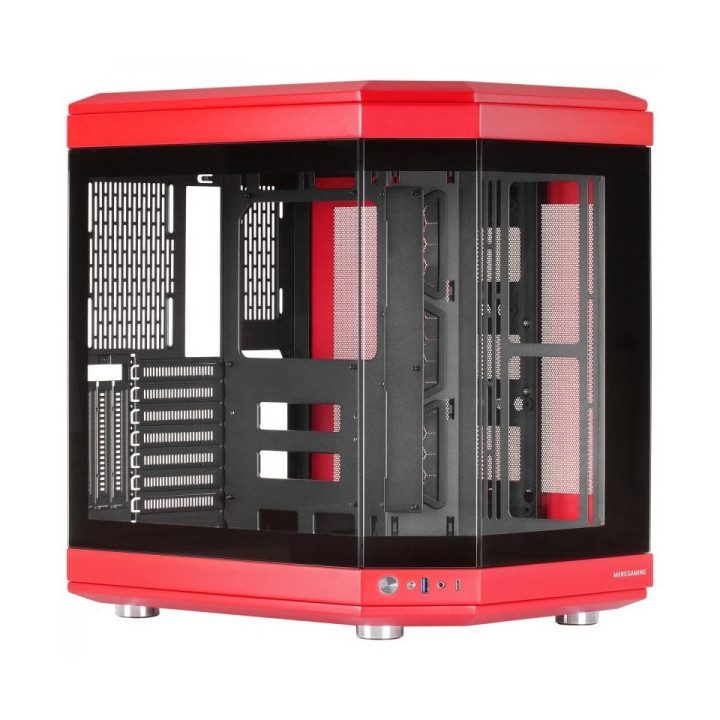 Mars Gaming MC-3T Caja Gaming Premium - Tres Paneles de Cristal Templado - Montaje Vertical de GPU - Conectividad USB-C - Hasta