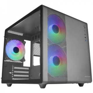 Mars Gaming MC-400 Caja Gaming Compacta - Doble Camara - Triple Refrigeracion FRGB - Ventana Cristal Templado - Panel Lateral M