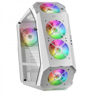 Mars Gaming MC51 Torre Premium - 5 Ventiladores ARGB - Controladora con Mando - Doble Cristal Templado - 40 Efectos de Luz RGB