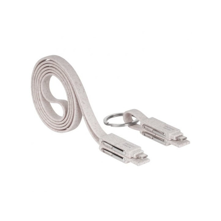 Mars Gaming MCA-ECO Pack de Cables Ecologicos - Fibra de Trigo - Antienredos - Carga Ultrarrapida 3.1A - Transferencia 480Mbps