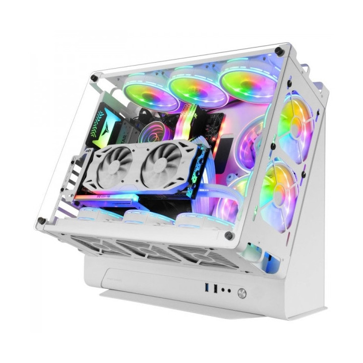 Mars Gaming MCB Caja PC Custom - Capacidad XL - Soporte Refrigeracion Liquida - Estructura Modular Doble Camara - Hasta 10 Vent