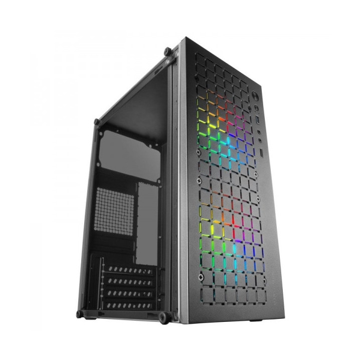 Mars Gaming MC-CORE Minitorre Gaming - Rejilla Metal-MESH - Ventana Lateral - 2 Ventiladores FRGB - Soporte Micro-ATX/Mini-ITX
